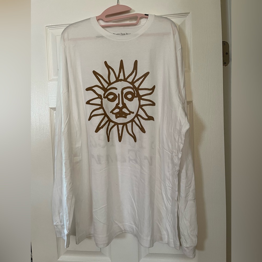 Tears for Fears White Long Sleeve Shirt with Sun Design